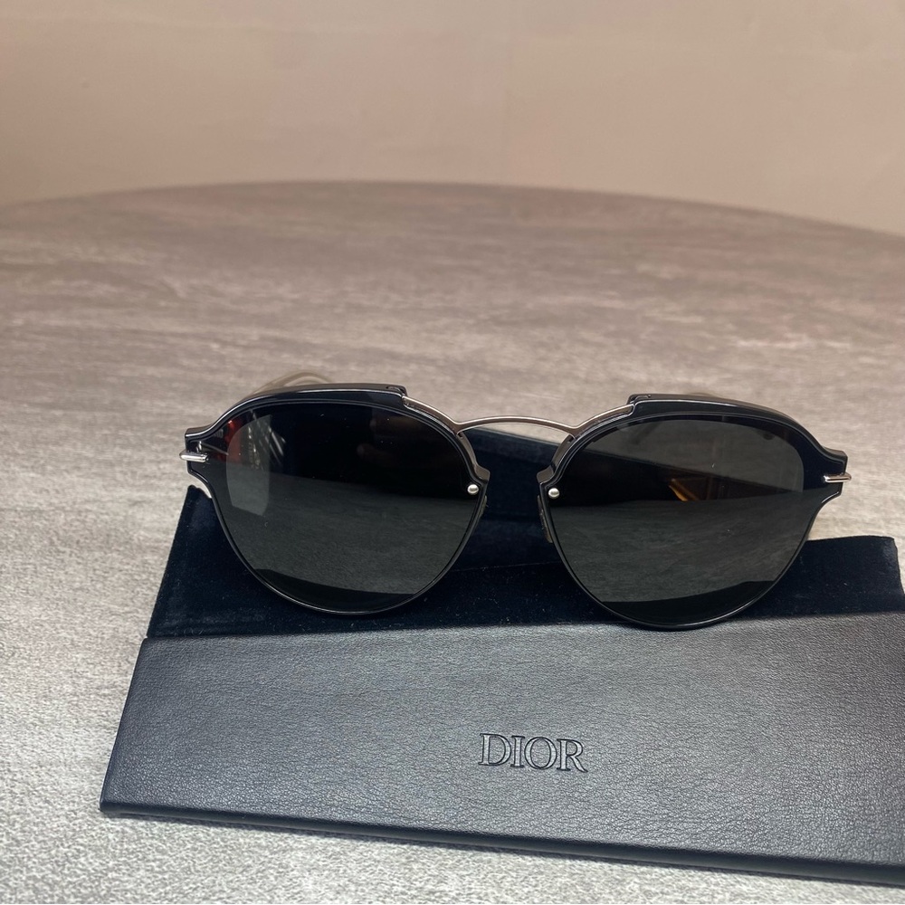 Christian Dior Eclat Women’s Round Sunglasses Black Silver RMGP9 Italy 60-13 135 - Picture 3 of 13